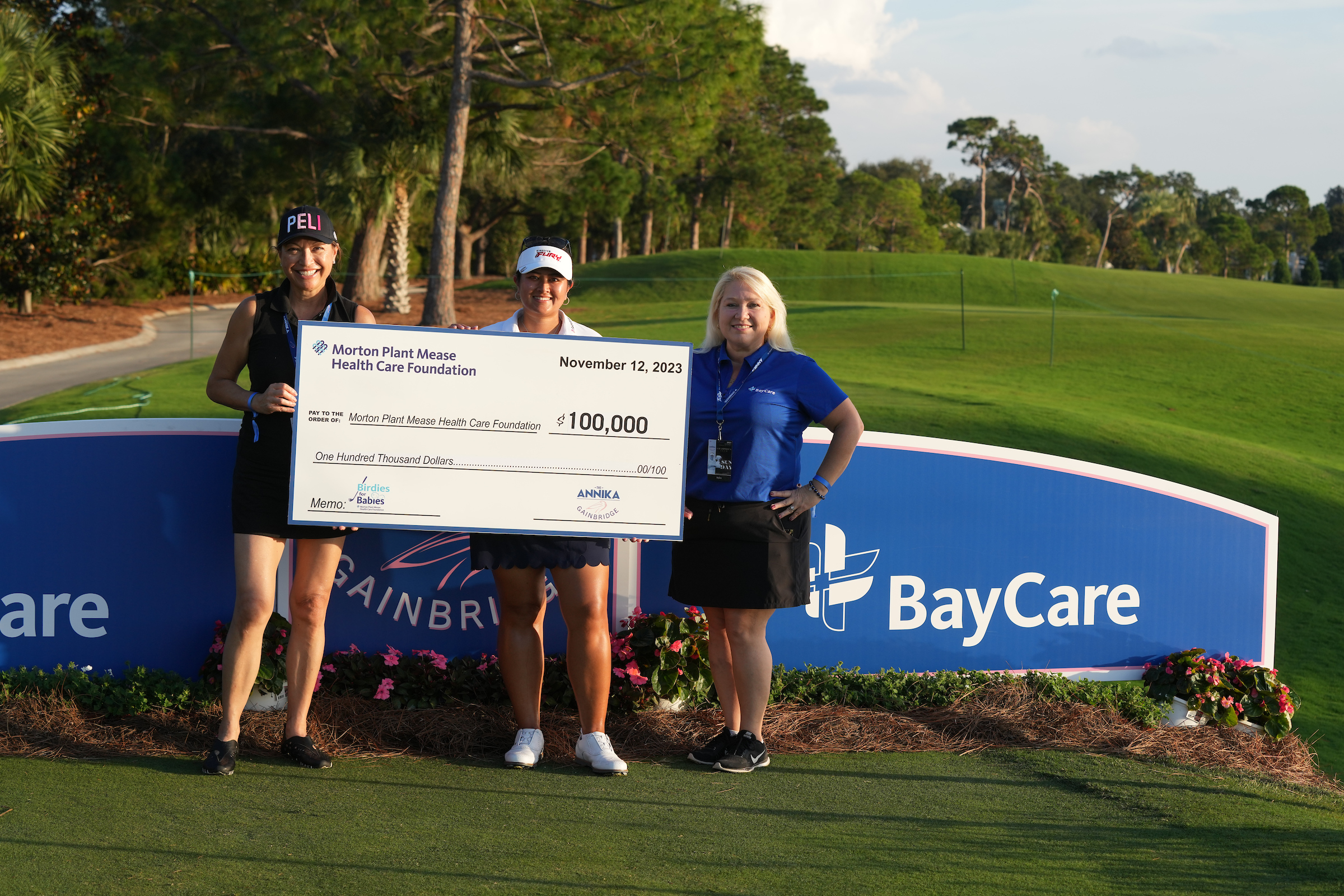 The ANNIKA driven by Gainbridge at Pelican Donates $100,000 to the Morton Plant Mease Health Care Foundation
