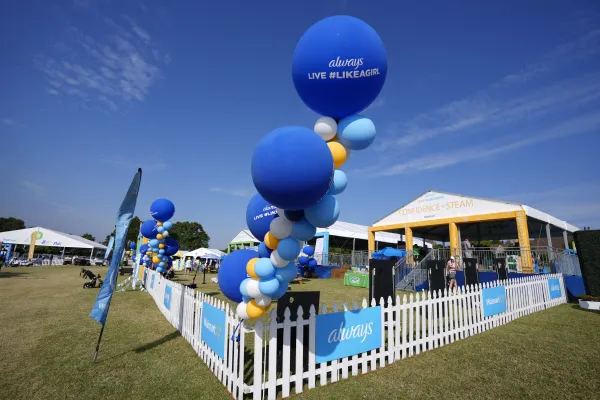 Live #LikeAGirl tent and balloons