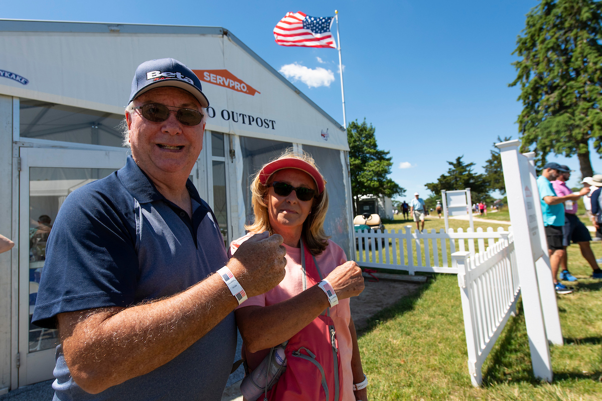 Patriot's Pavilion with sponsor signage