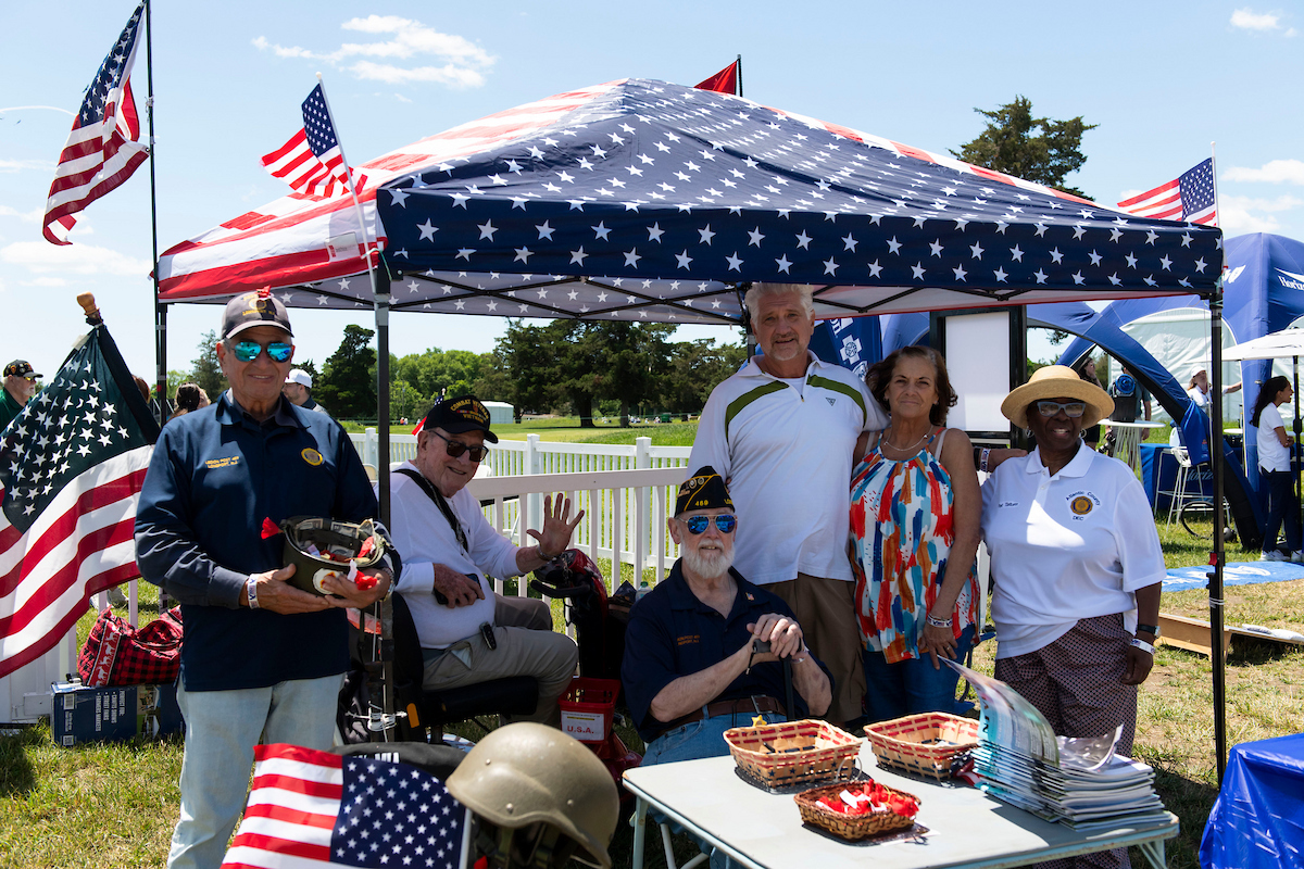 Patriot's Pavilion with sponsor signage