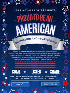 Blue and Red Modern American Independence Day Parade Poster