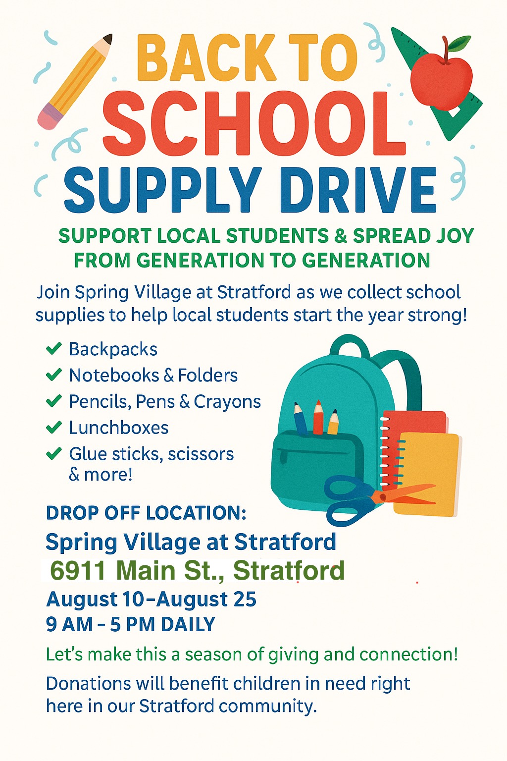 Back to School Supply Drive!